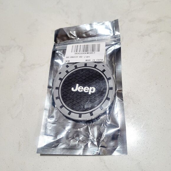 Jeep Logo Cup Holder Coaster Universal New Free Shipping Silicone Non Slip - Picture 7 of 8
